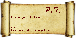 Pozsgai Tibor névjegykártya